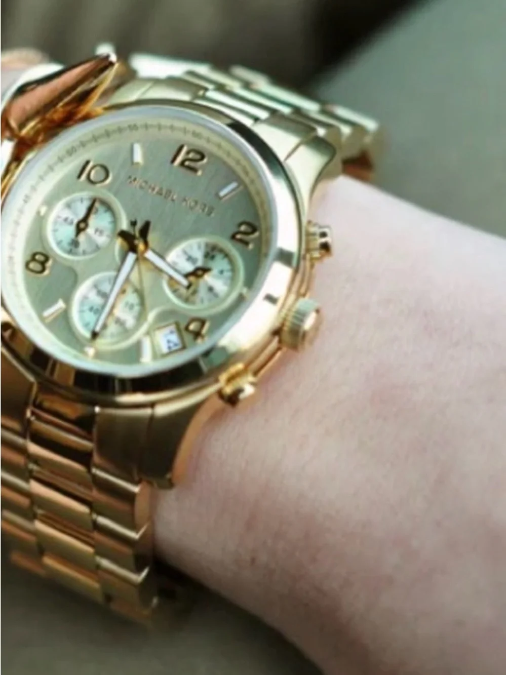 Gold Chronograph Watch- EUC!